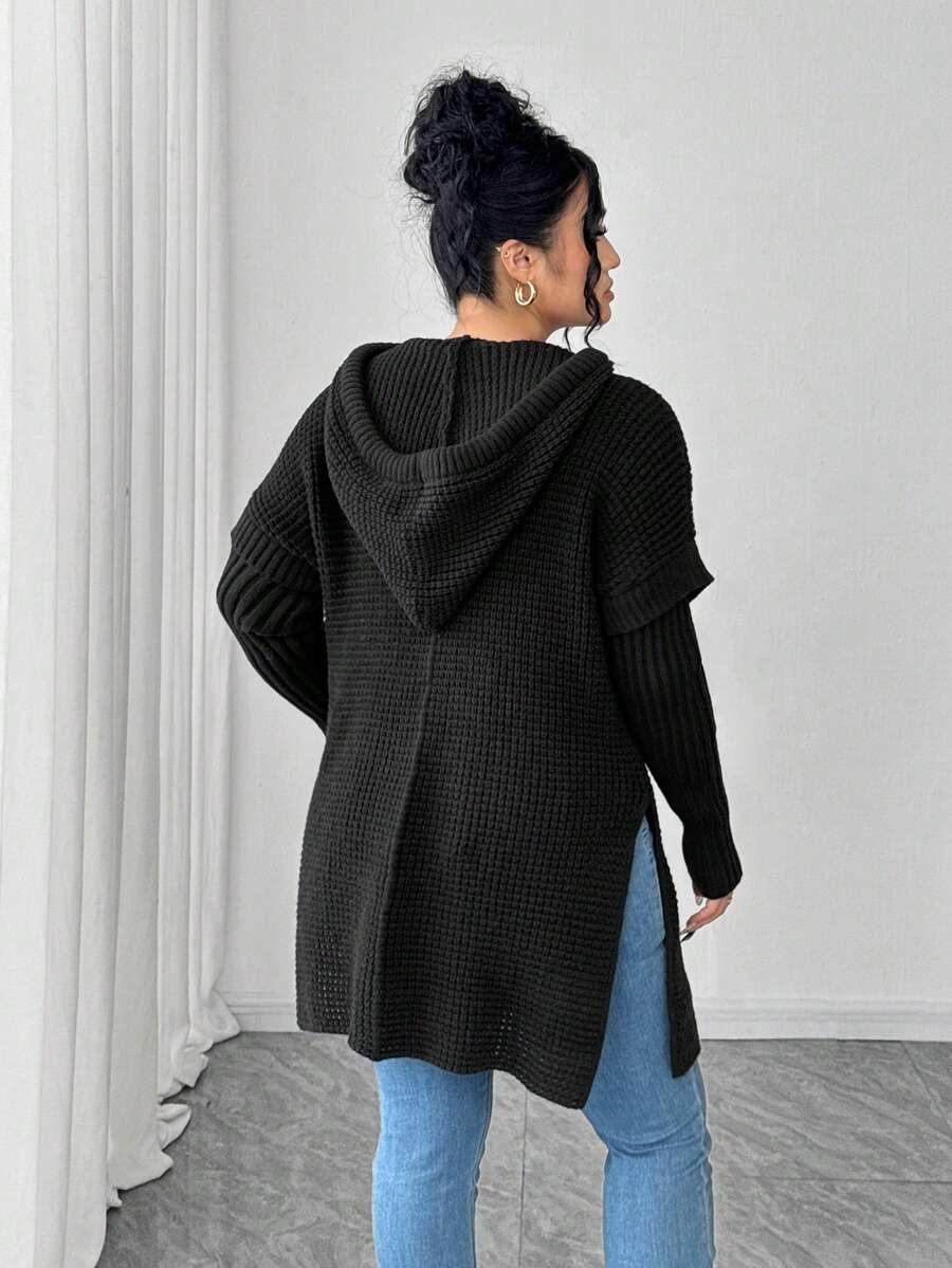 czarny sweter kaptur