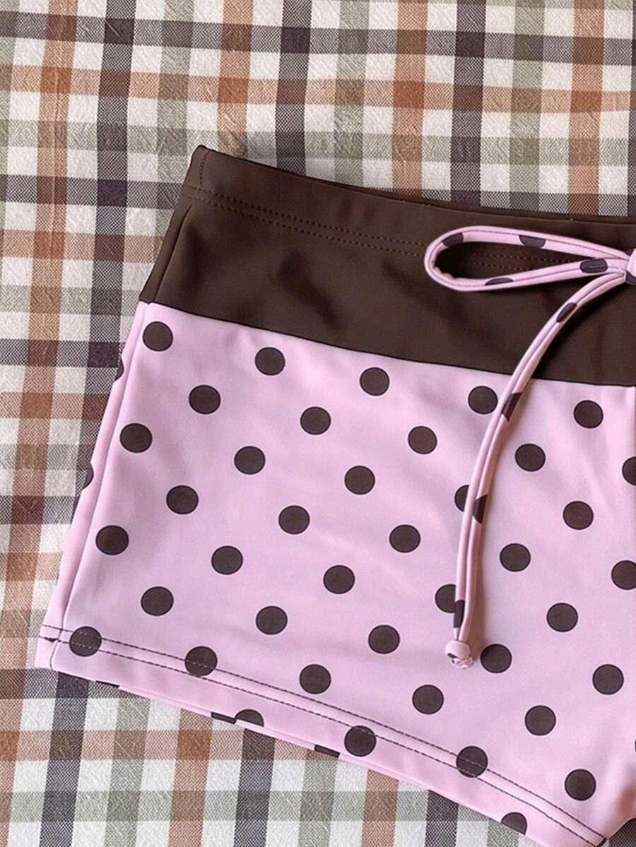 DÓŁ OD BIKINI groszki kontrast