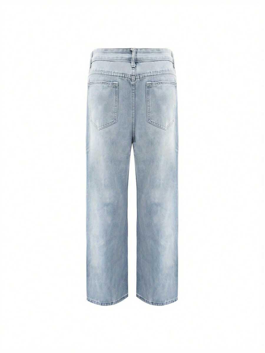 niebieskie spodnie jeans 