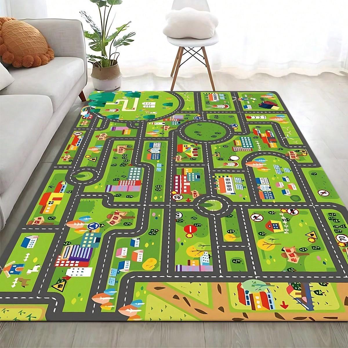 zielony dywan print droga 