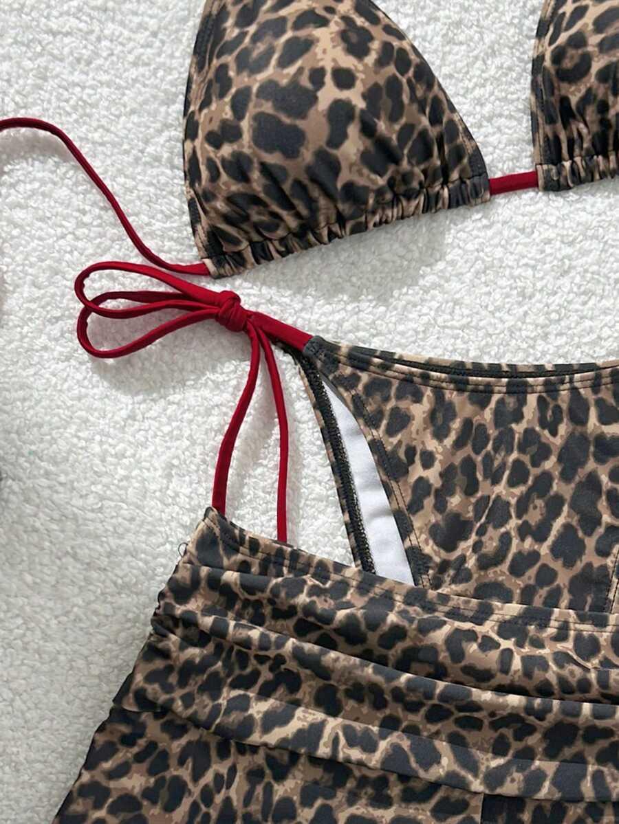 TRZYCZĘŚCIOWY STRÓJ KĄPIELOWY animal print