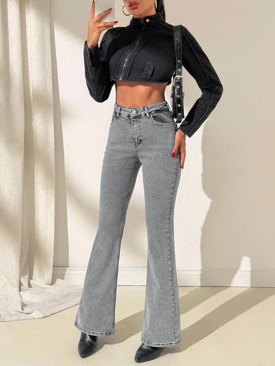SZARE SPODNIE JEANS 