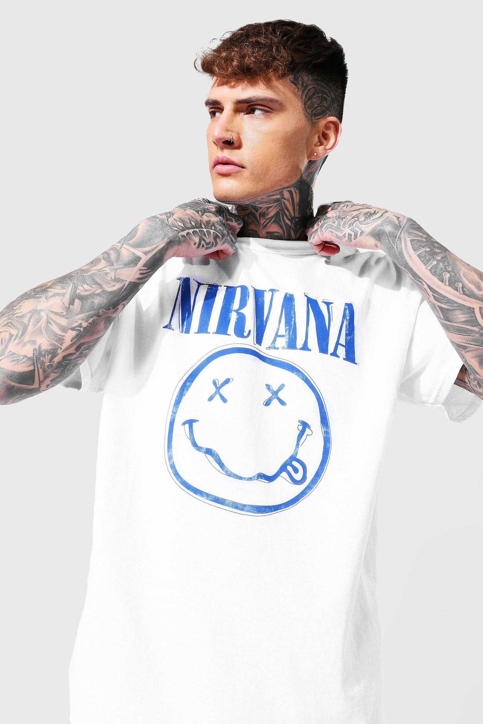 biały t-shirt OVERSIZE nadruk Nirvana