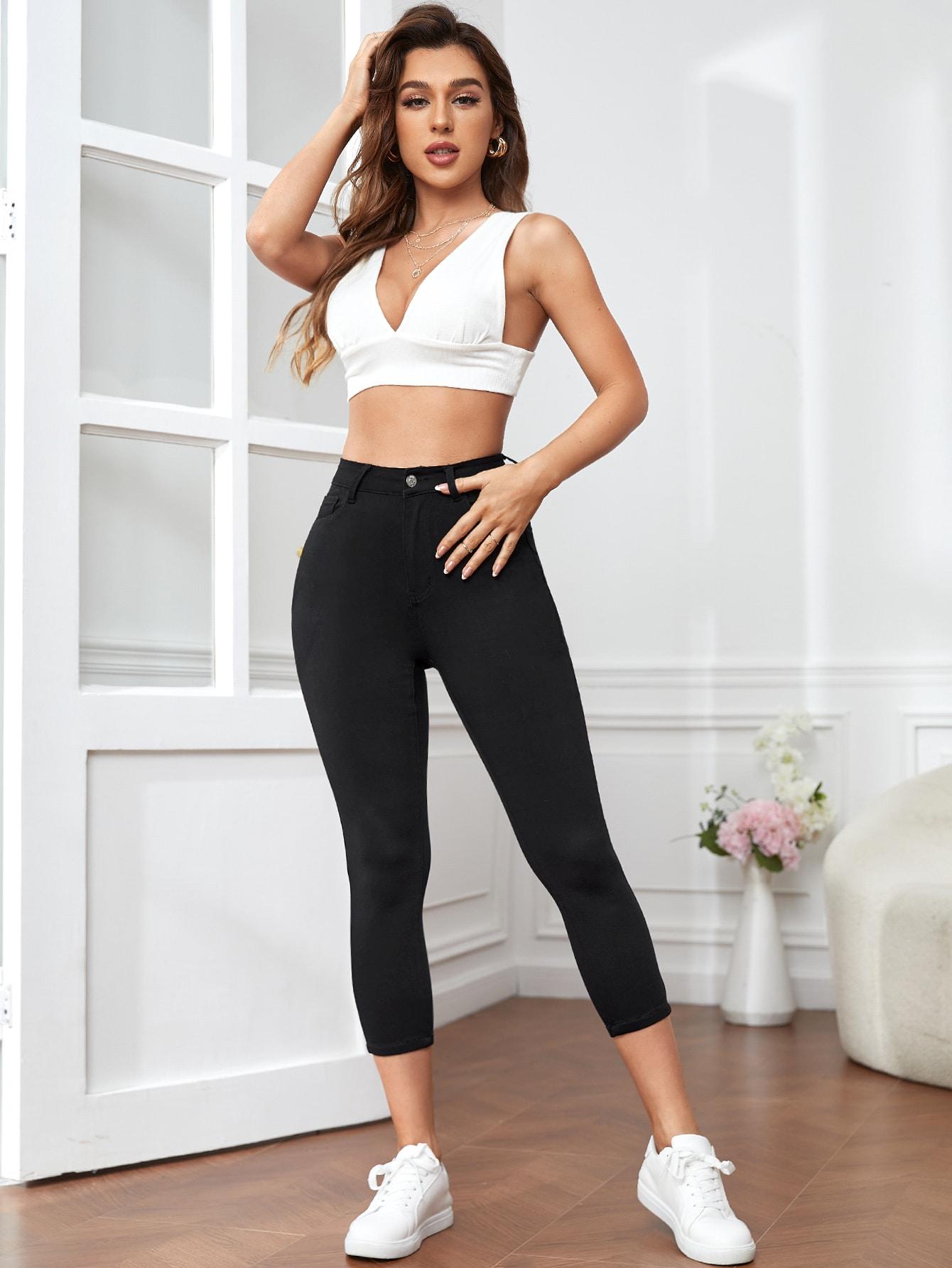 CZARNE SPODNIE JEANS 