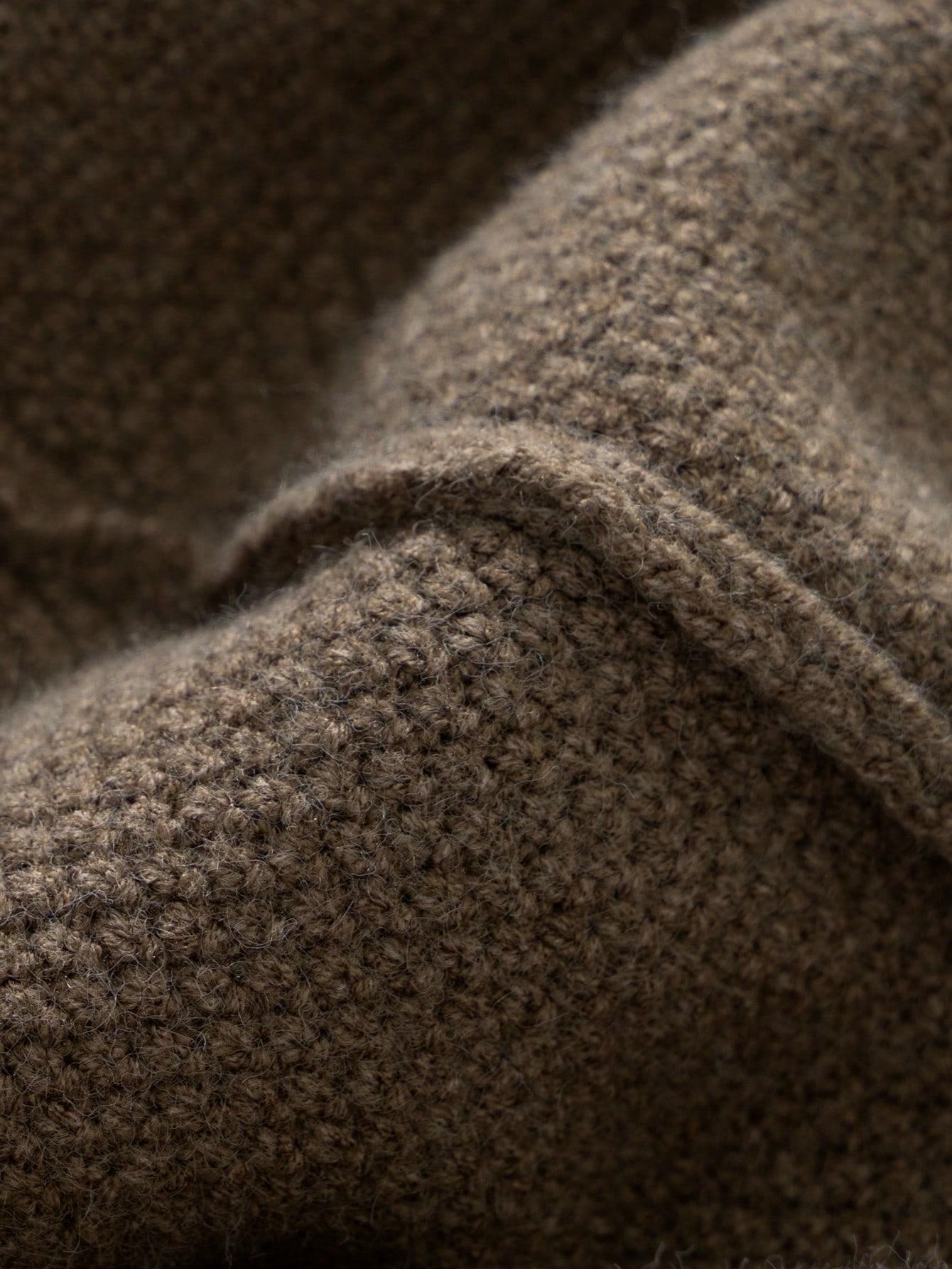 BRĄZOWY SWETER DŁUGI RĘKAW