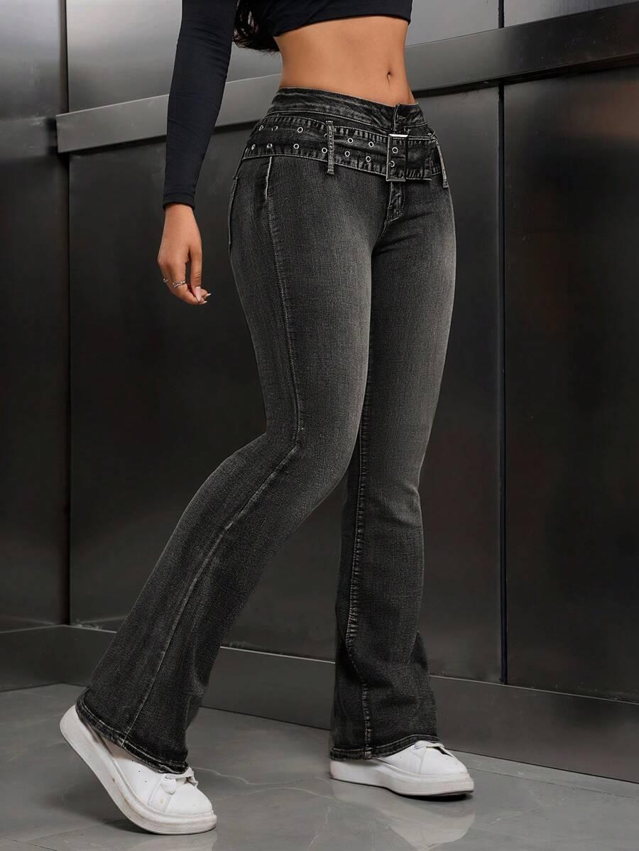 szare spodnie jeans