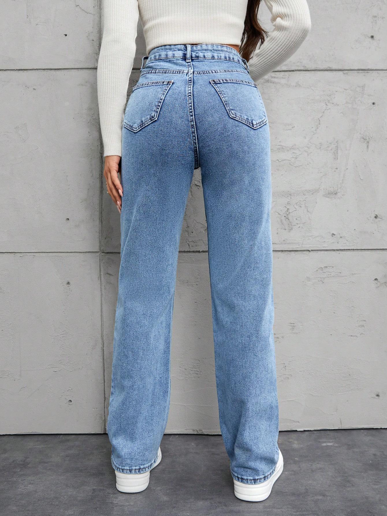 PROSTE SPODNIE JEANS WYSOKI STAN
