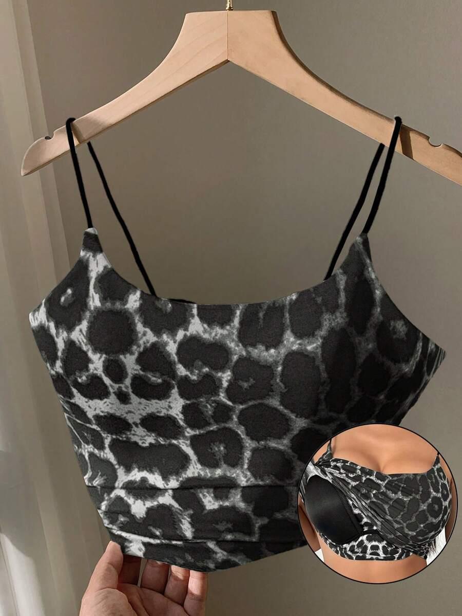 top animal print ramiączka