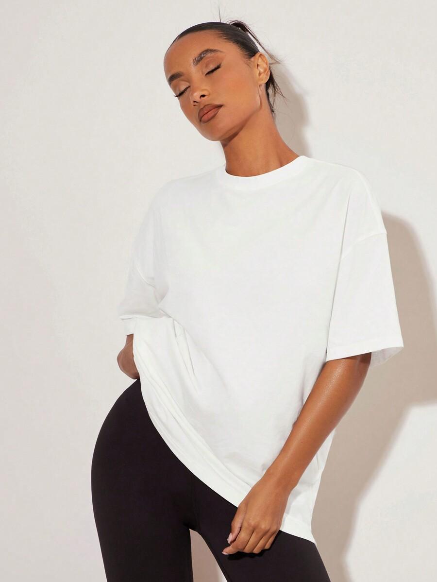 BIAŁY T-SHIRT OVERSIZE