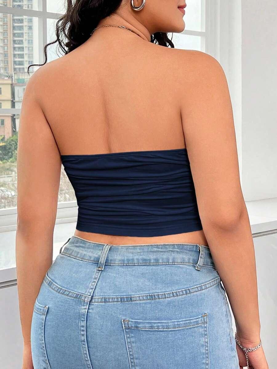 granatowy crop top tuba