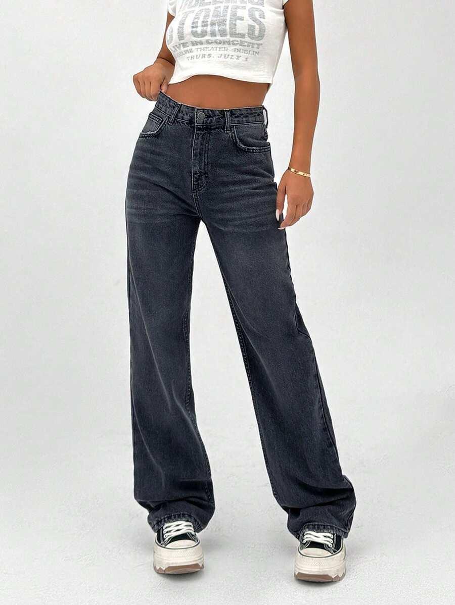 CZARNE SPODNIE JEANS