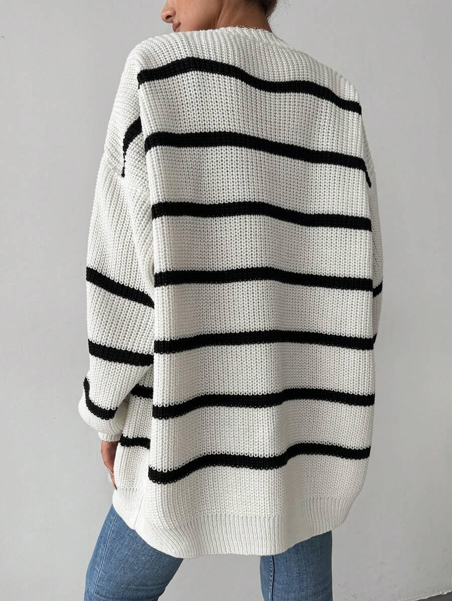 SWETER KARDIGAN WZÓR PASKI 