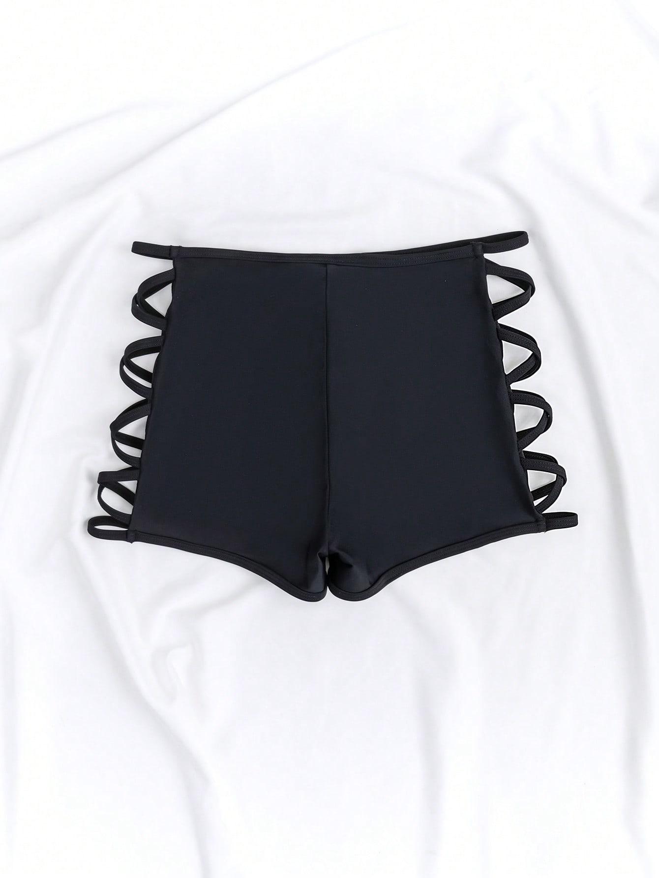 CZARNY DÓŁ OD BIKINI WYSOKI STAN