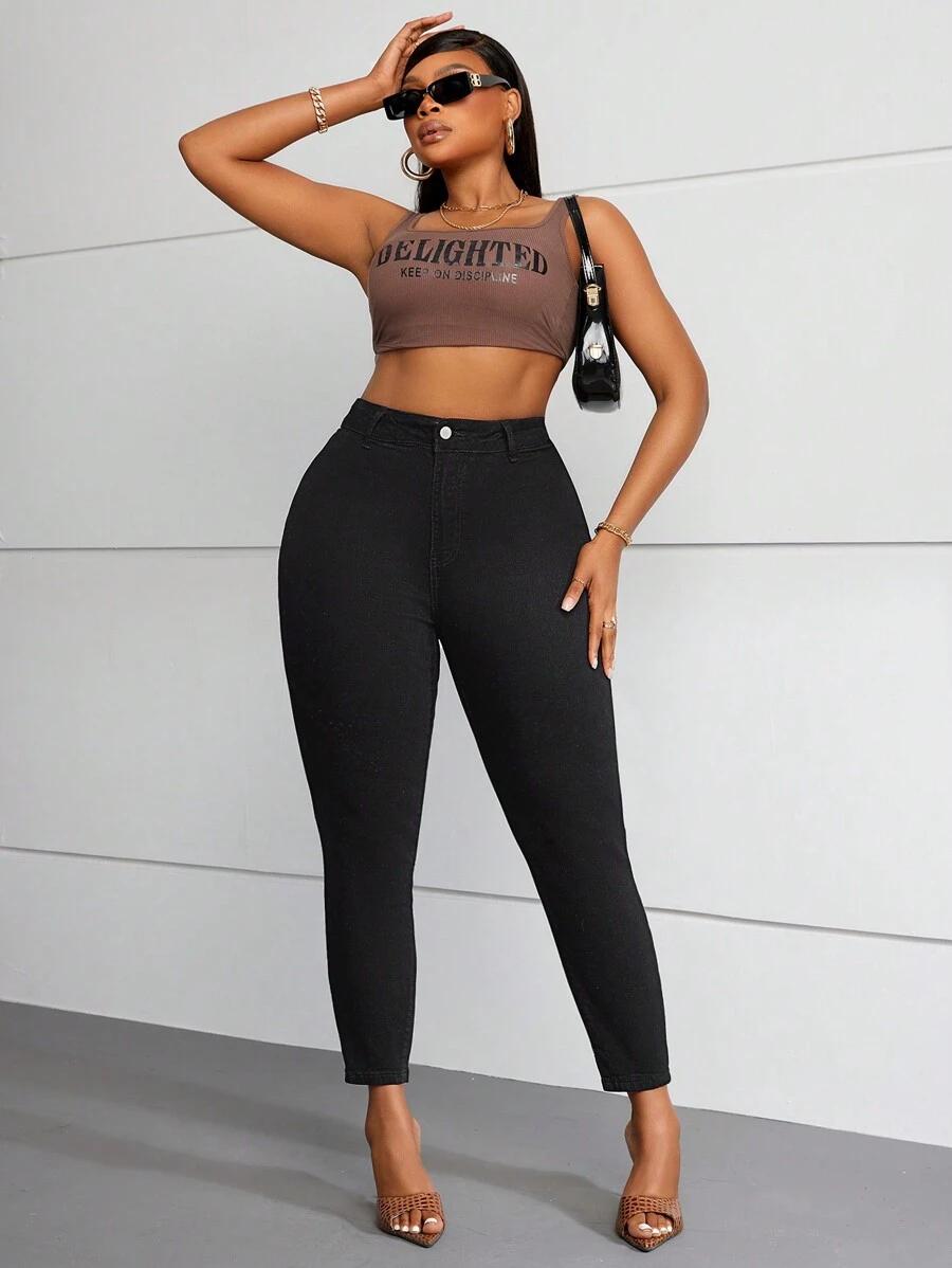 CZARNE SPODNIE JEANS
