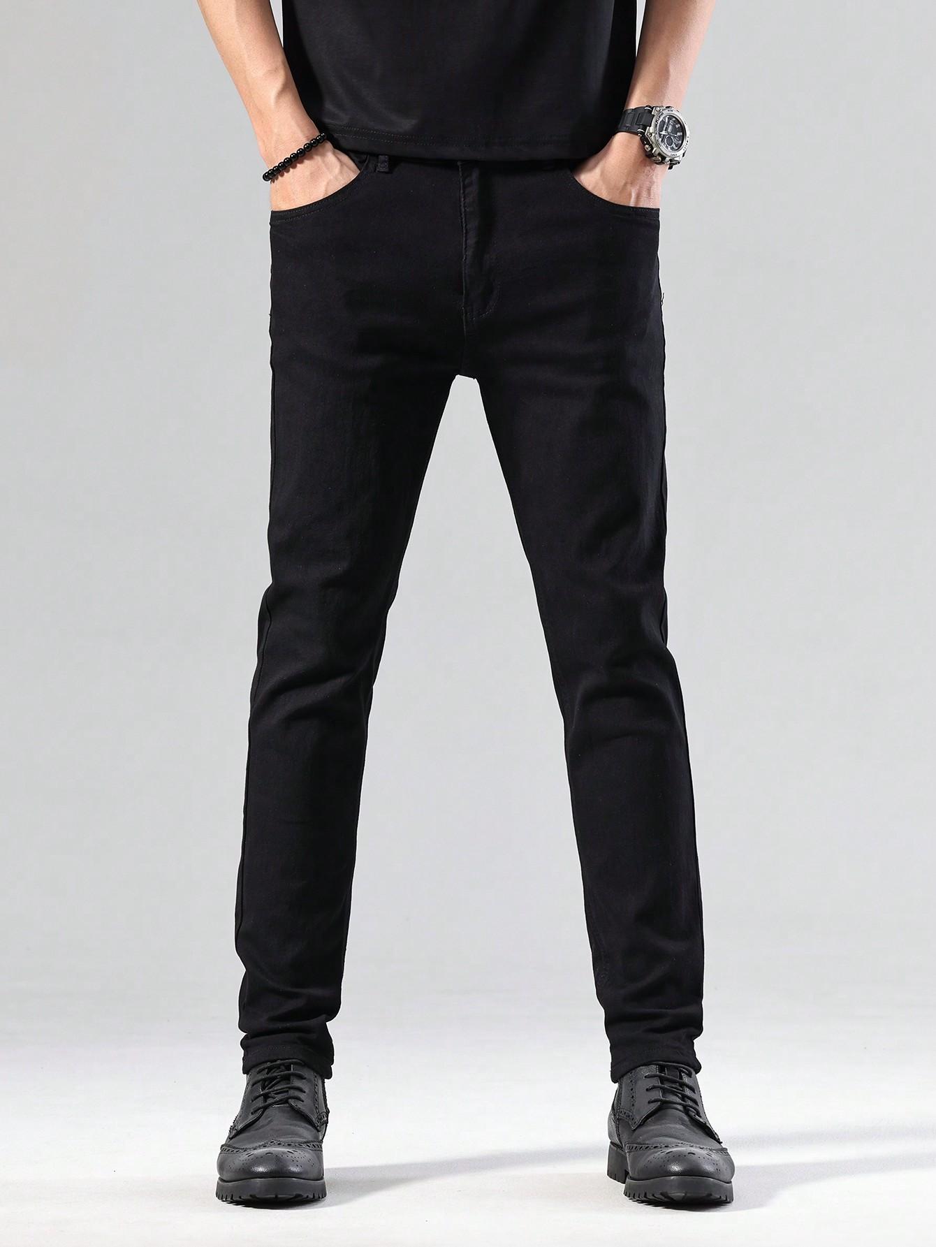 CZARNE SPODNIE RURKI JEANS