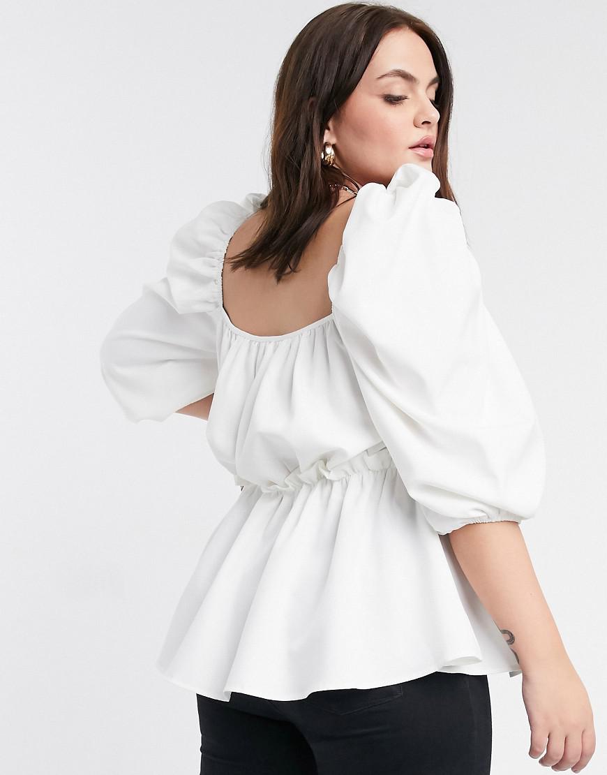 BIAŁA BLUZKA V-NECK