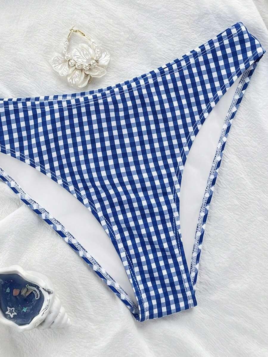 komplet bikini wzór kratka