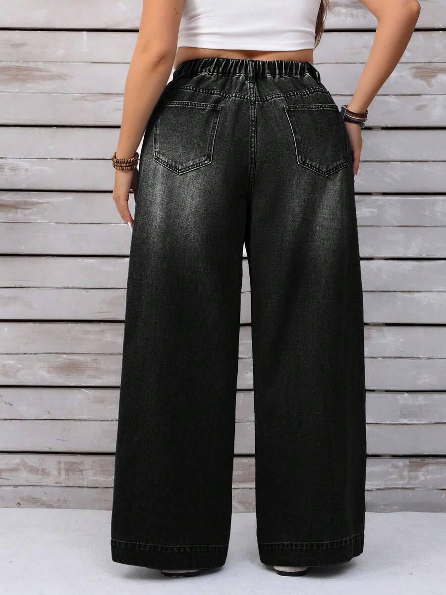 czarne spodnie jeans kieszenie 