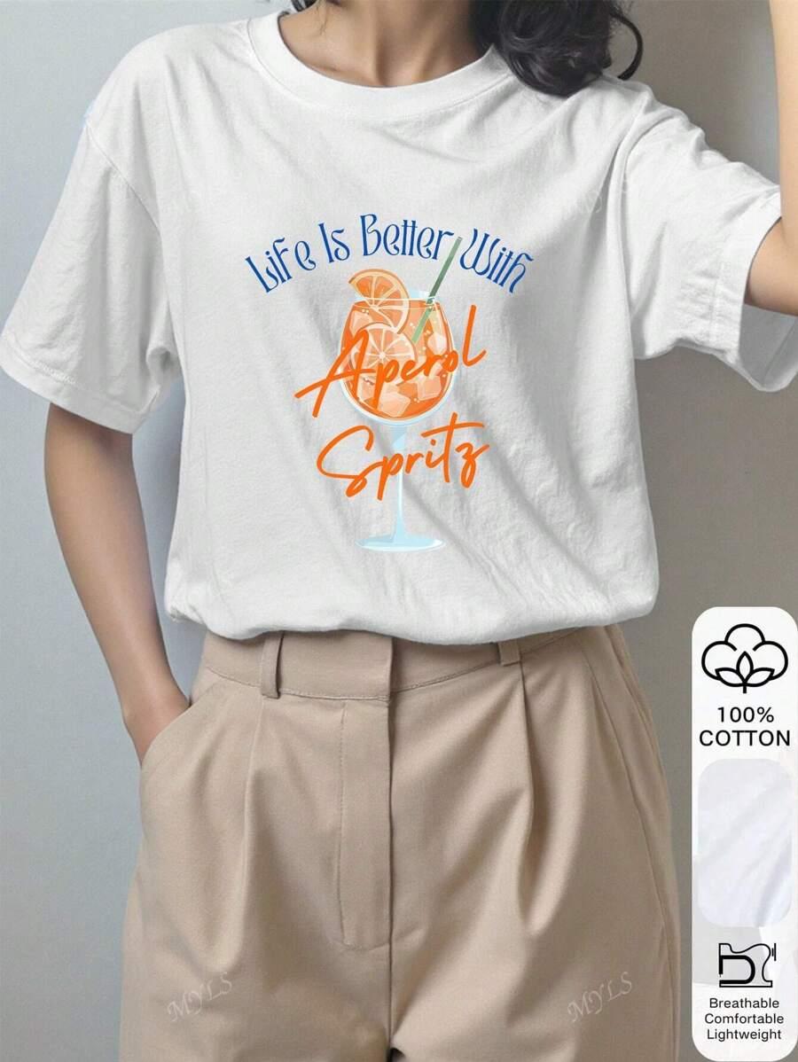 biały t-shirt print