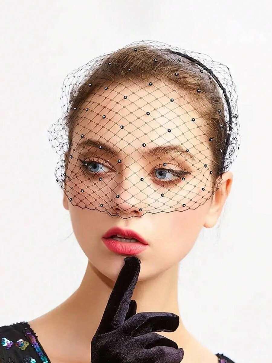 czarna opaska siateczka 