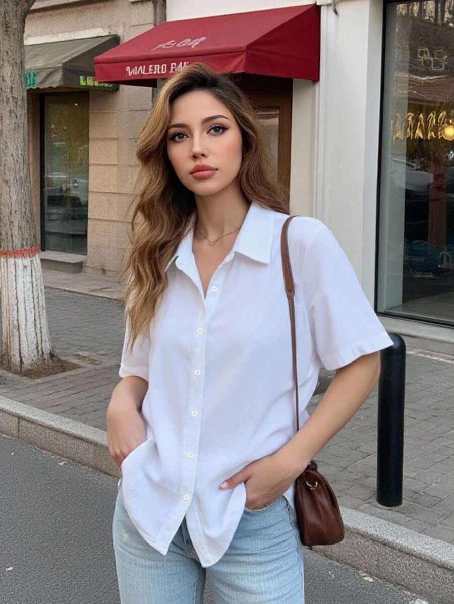 biała koszula krótki rękaw