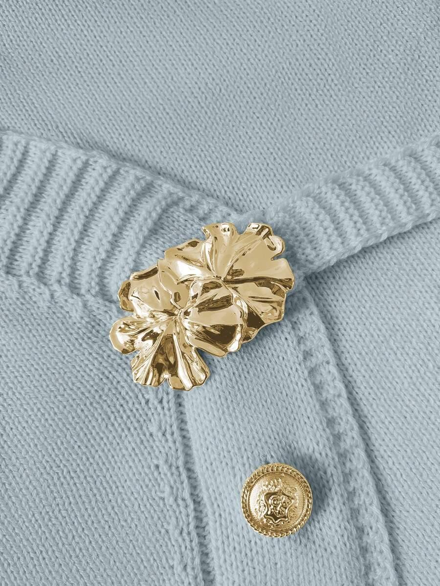 NIEBIESKI DZIANINOWY SWETER