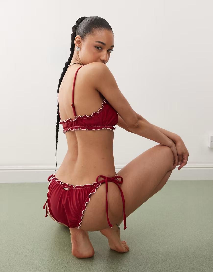 WIĄZANY DÓŁ OD BIKINI FALBANA 