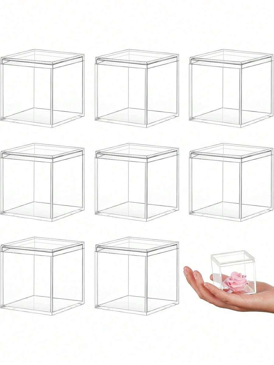 ZESTAW BEZBARWNYCH KWADRATOWYCH PUDEŁEK  5-PACK