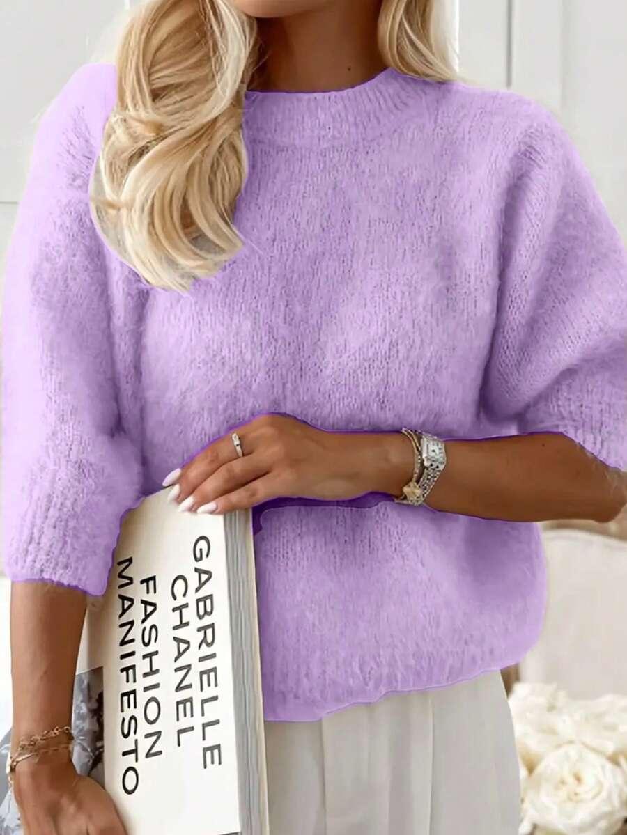 fioletowy sweter dzianina 