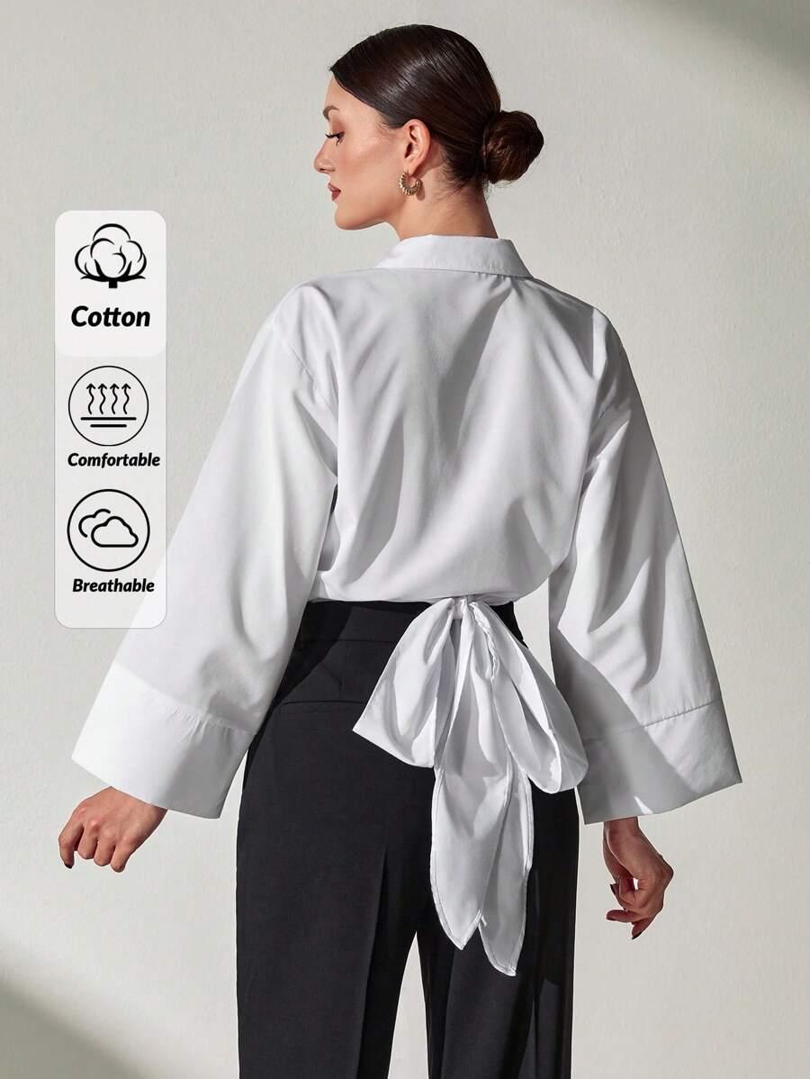 ELEGANCKA KOSZULA KOPERTOWA Z KOŁNIERZYKIEM