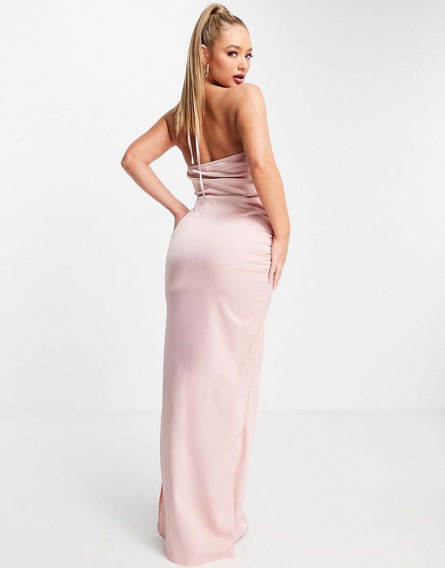 SATYNOWA MAXI SUKIENKA OPEN BACK