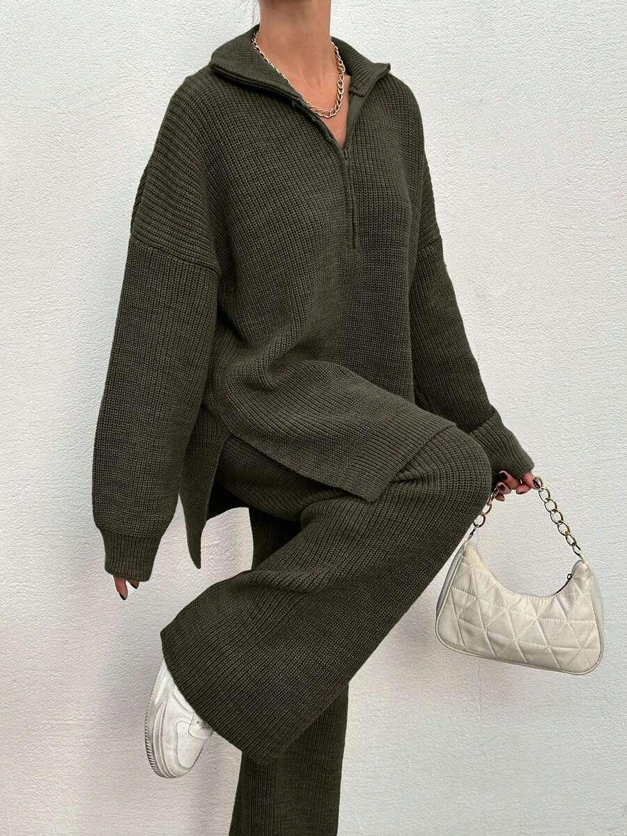 komplet sweter spodnie