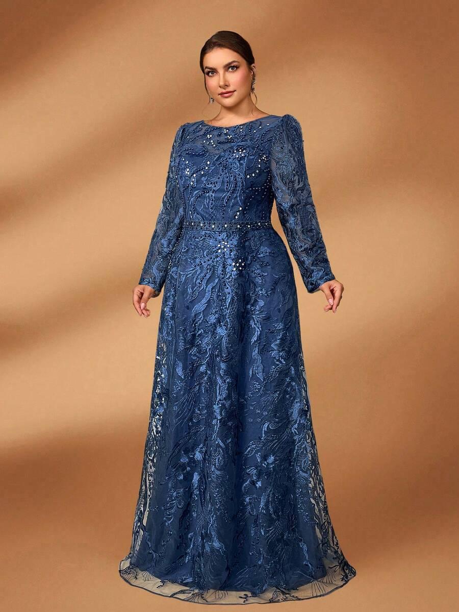 niebieska maxi sukienka