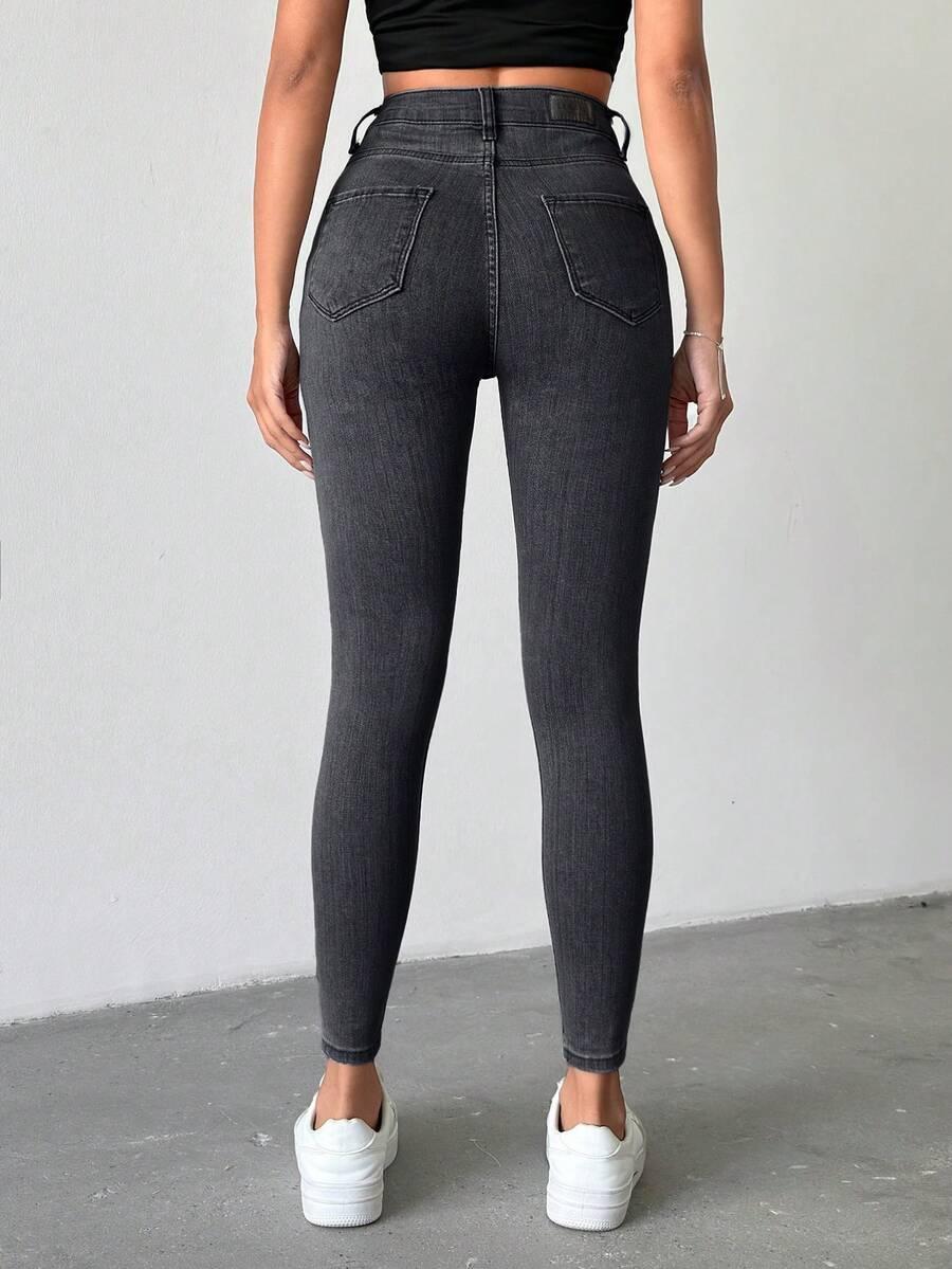 CZARNE SPODNIE JEANS 