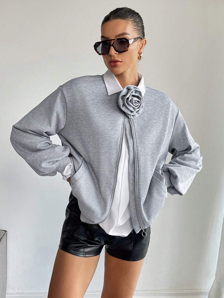 szara bluza bomber