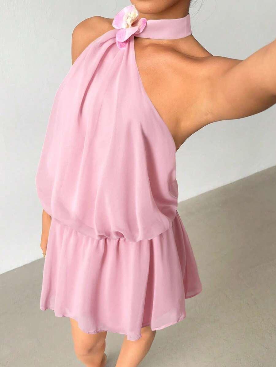 różowa mini sukienka