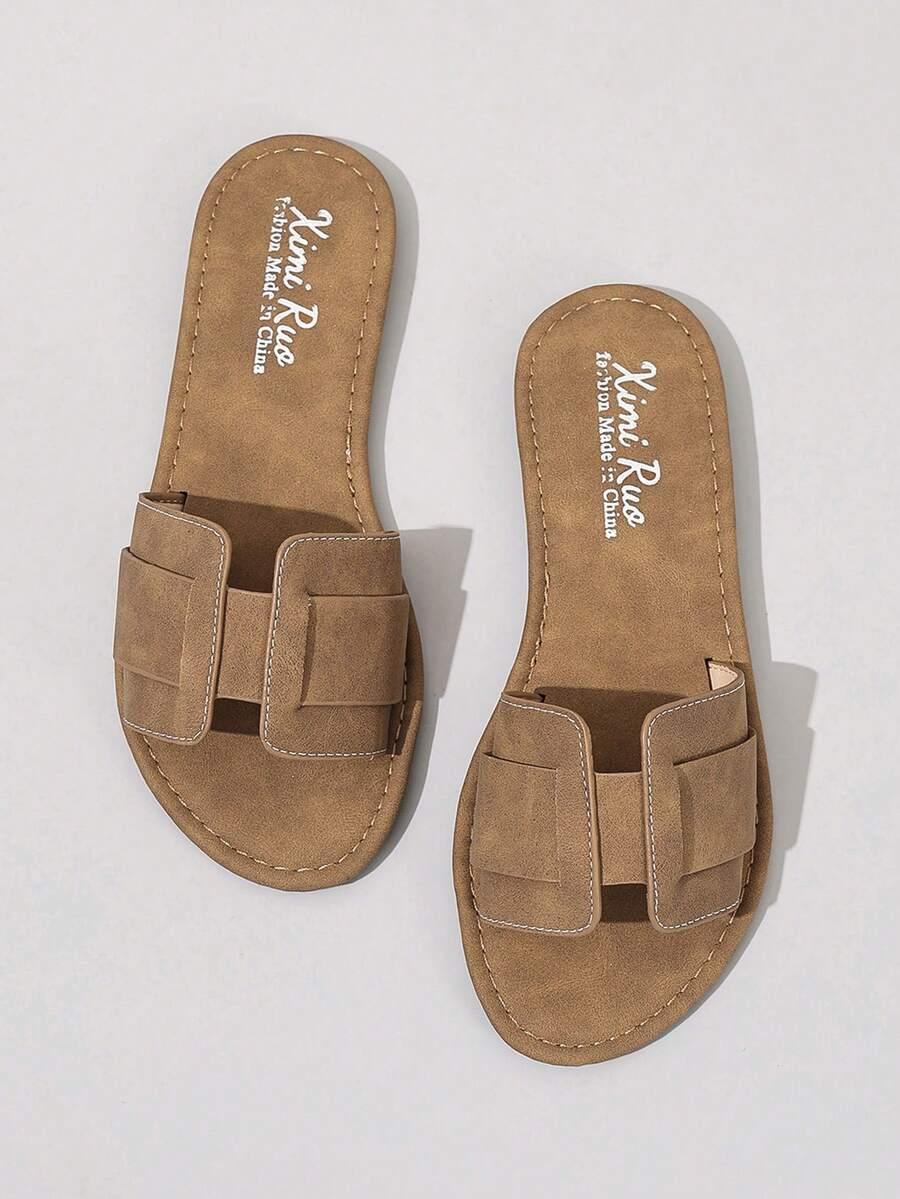 BRĄZOWE KLAPKI CASUAL