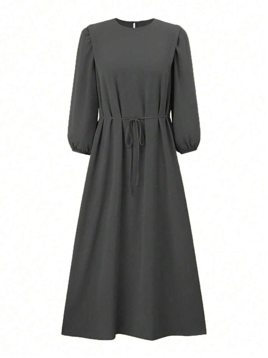 szara sukienka maxi