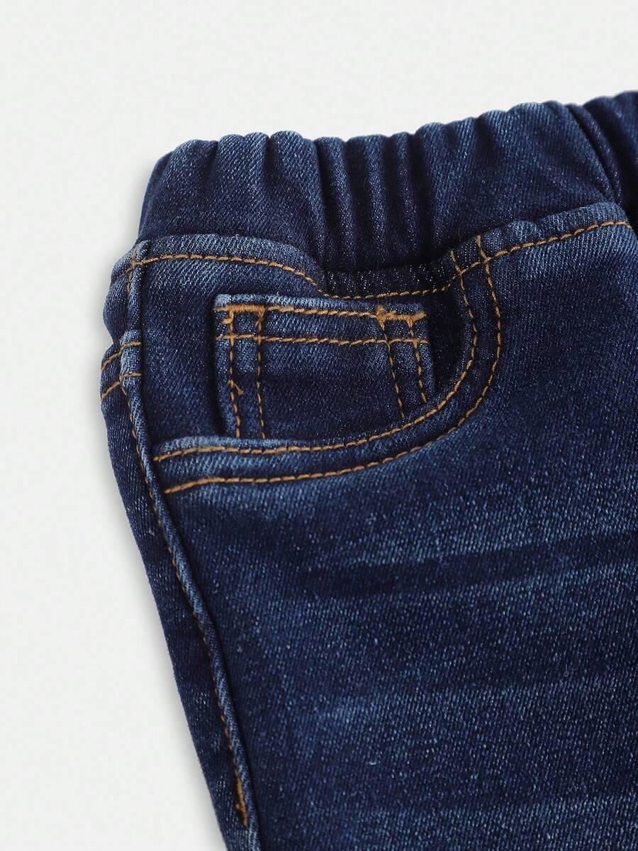 niebieskie spodnie ocieplane jeans