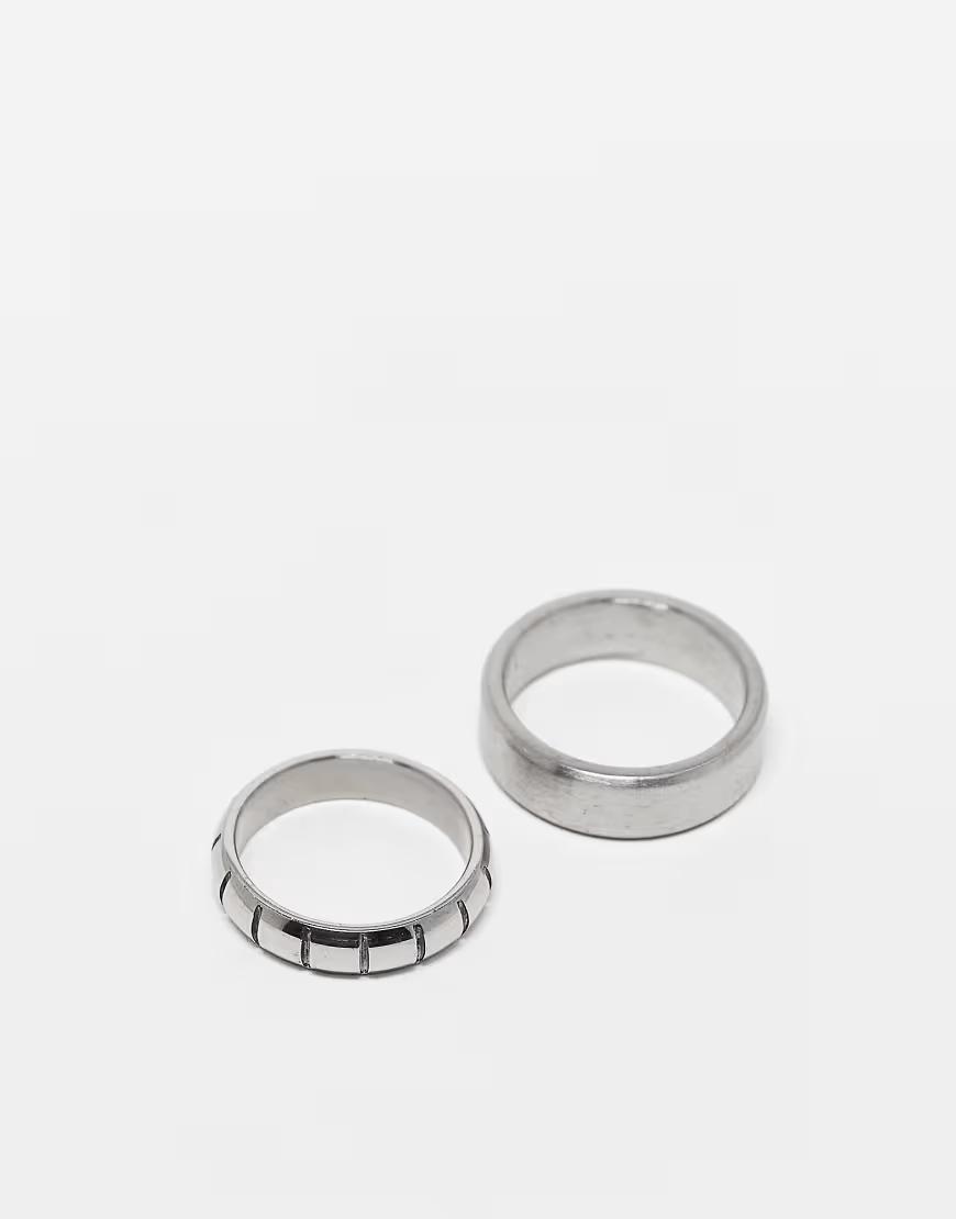 srebrny pierścionek 2-pack