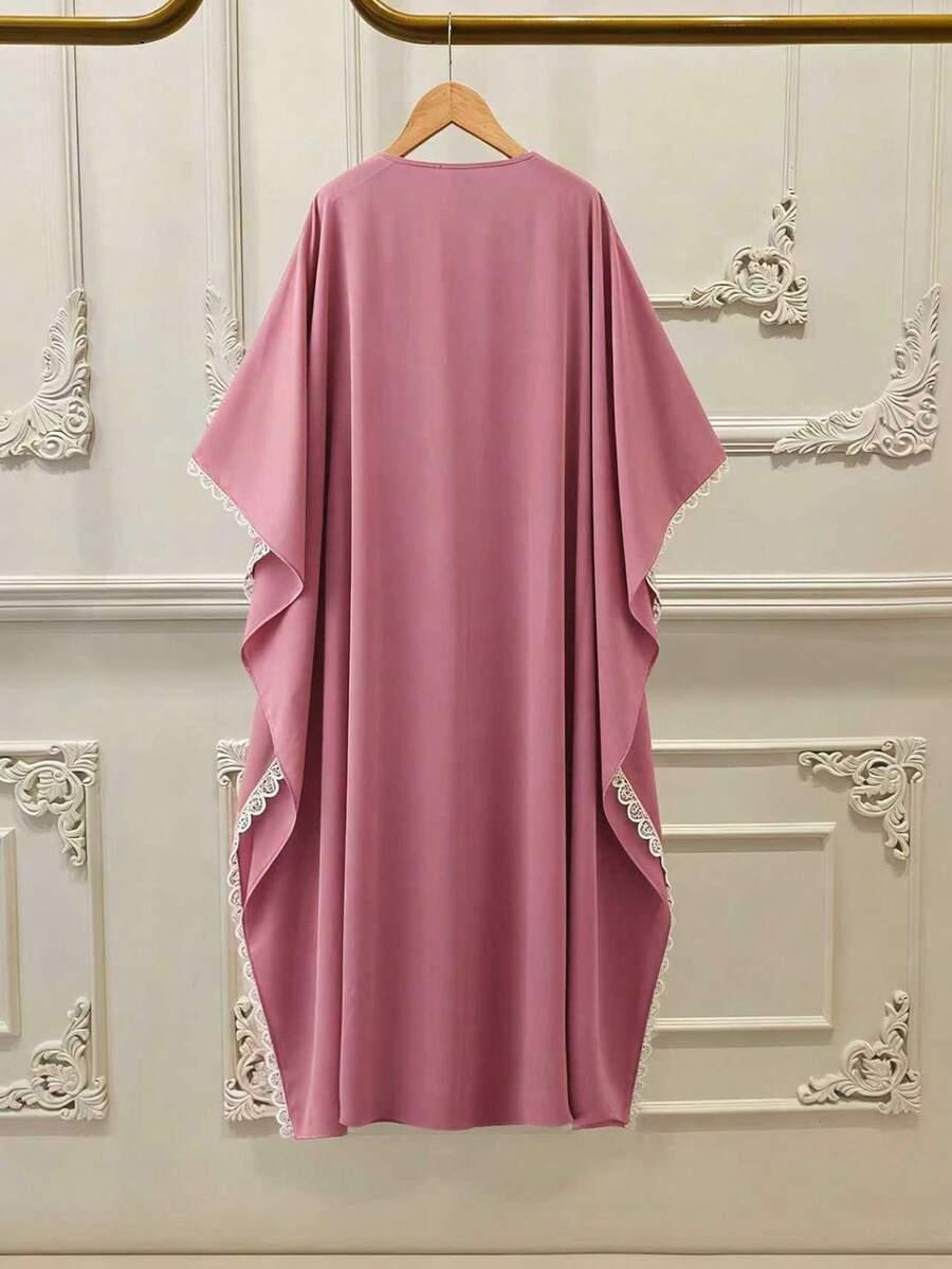 różowa sukienka v-neck
