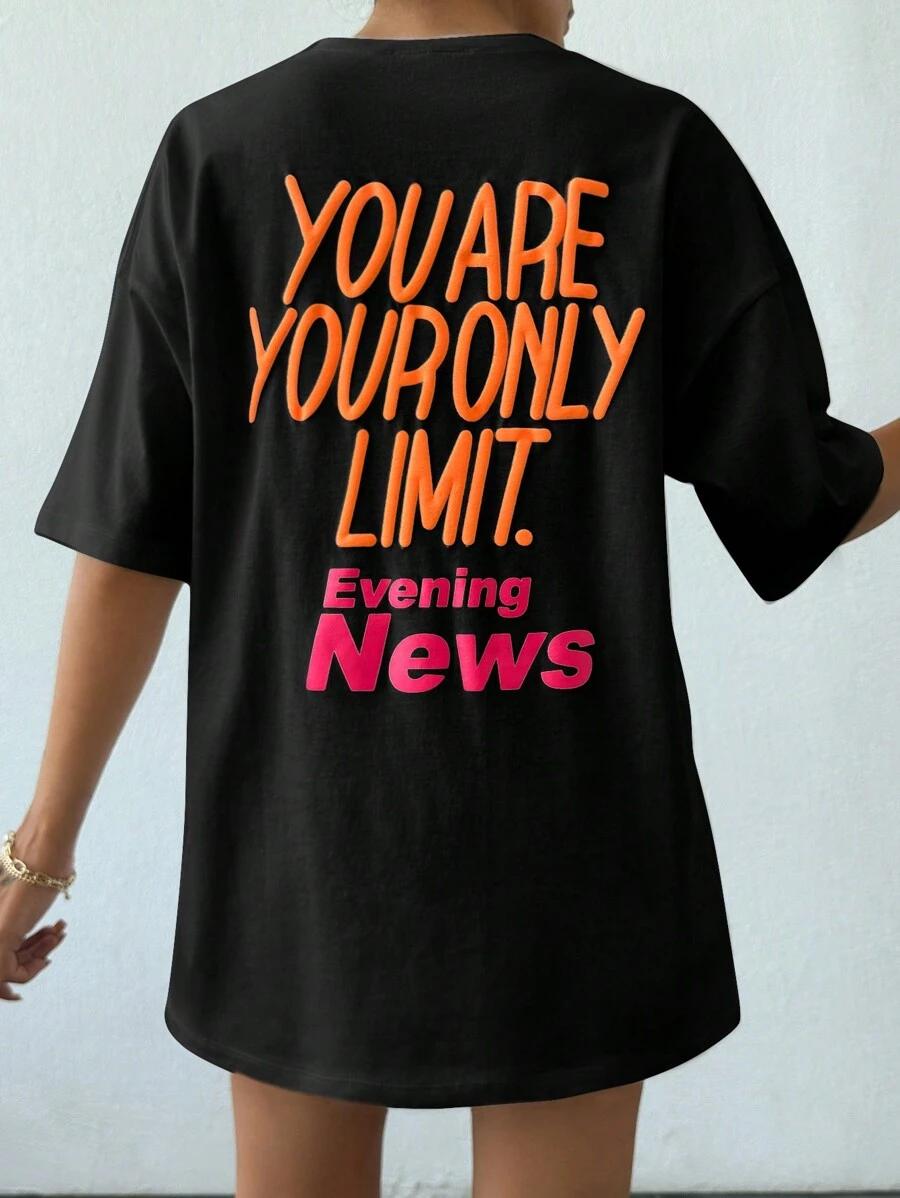 czarny t-shirt oversize
