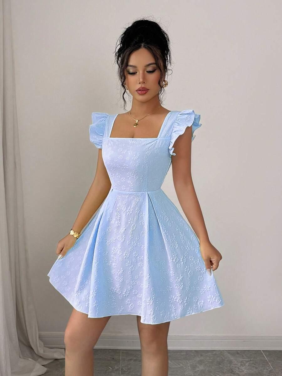 niebieska mini sukienka