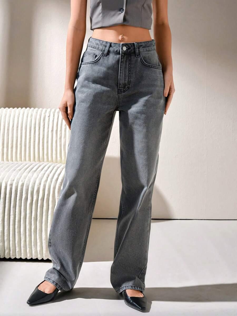 SZARE SPODNIE JEANS 