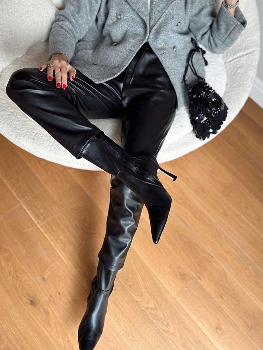 czarne spodnie casual