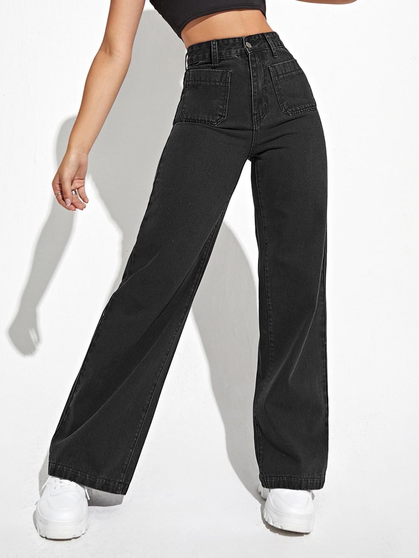 spodnie jeans z wysokim stanem