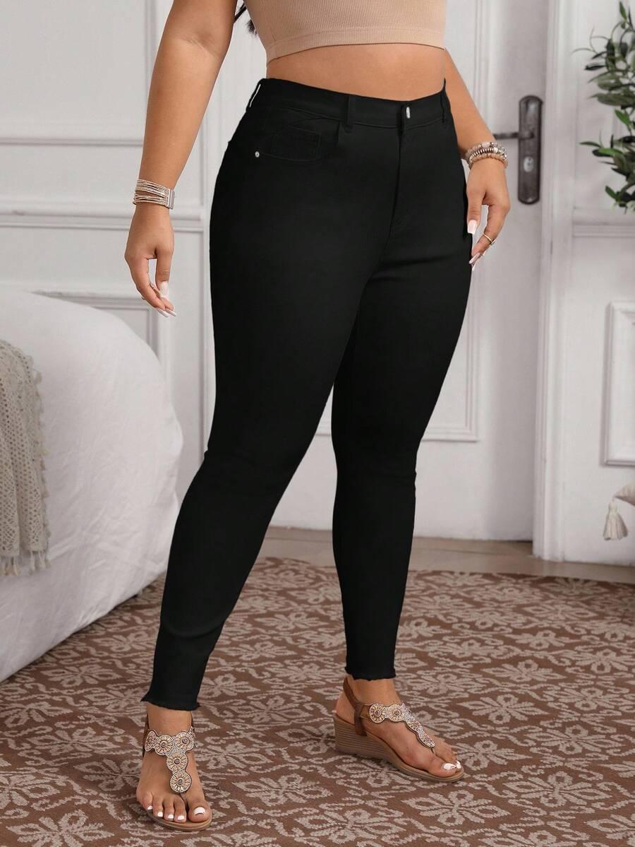 CZARNE SPODNIE JEANS