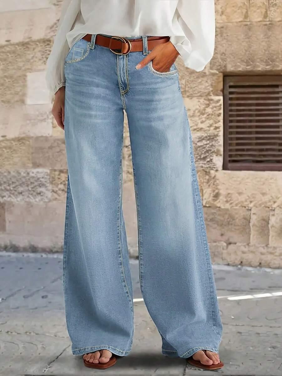 szerokie spodnie jeans