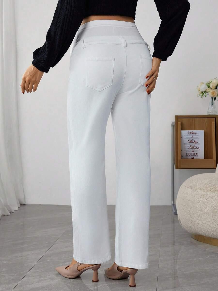 BIAŁE SPODNIE JEANS