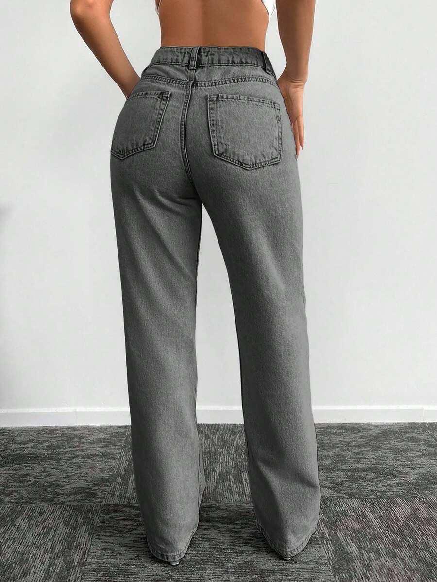 SZARE SPODNIE JEANS